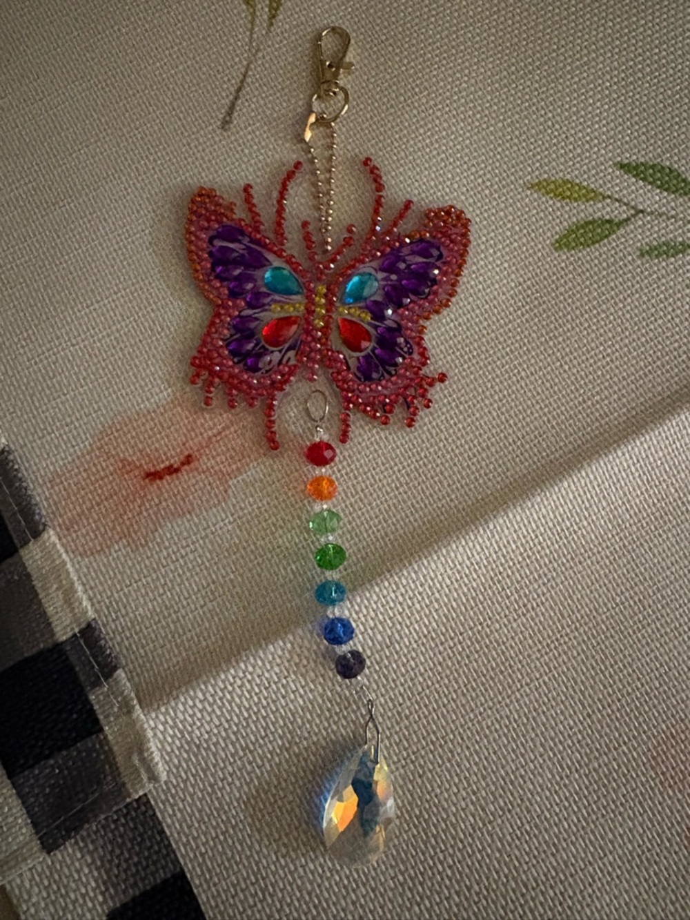 Beaded Butterfly Charm - Multicolor